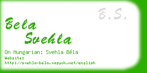 bela svehla business card